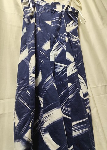 Lacivert Tie-Dye Desenli Uzun Hamile Eteği - Görsel 6