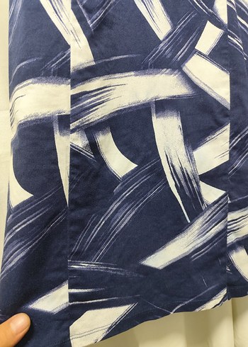 Lacivert Tie-Dye Desenli Uzun Hamile Eteği - Görsel 2