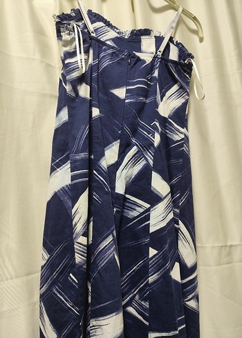 Lacivert Tie-Dye Desenli Uzun Hamile Eteği - Görsel 4