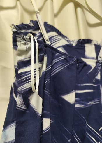 Lacivert Tie-Dye Desenli Uzun Hamile Eteği - Görsel 5