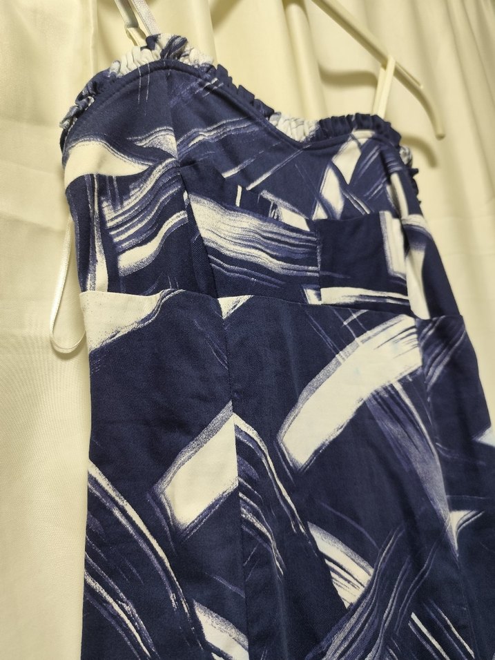 Lacivert Tie-Dye Desenli Uzun Hamile Eteği - Görsel 3