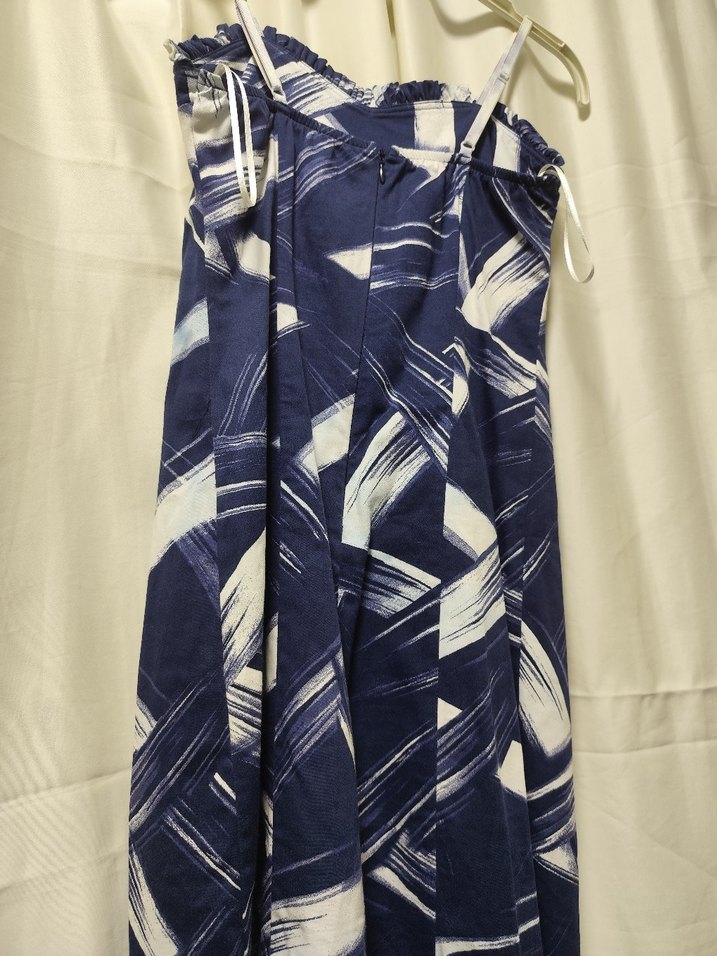 Lacivert Tie-Dye Desenli Uzun Hamile Eteği - Görsel 4