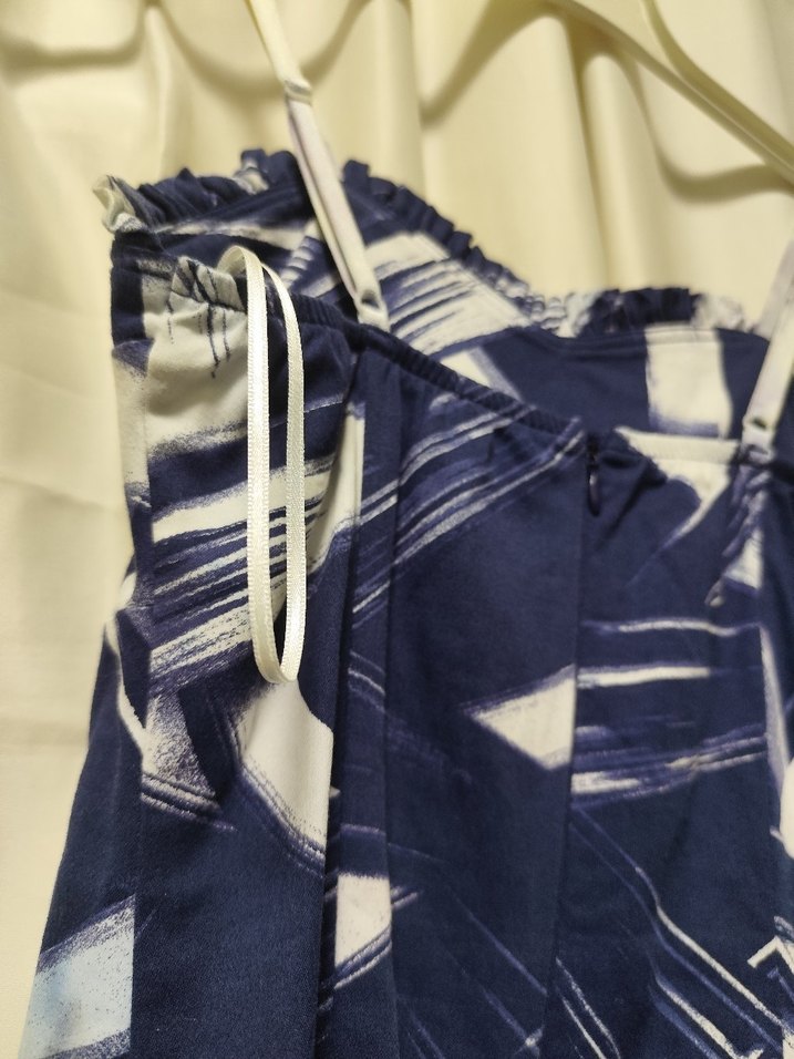 Lacivert Tie-Dye Desenli Uzun Hamile Eteği - Görsel 5