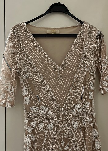 Bohem tarzı boncuk işlemeli pullu şık abiye - Görsel 3