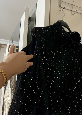 Siyah Boğazlı Salaş Triko Kazak - Görsel 2