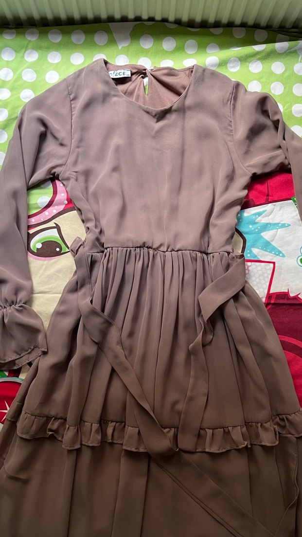 V Yaka Bej Hamile Midi Tunik - Görsel 3