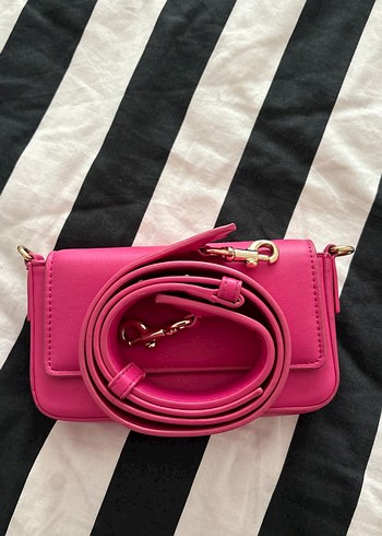 Pembe Deri Kadın Omuz Çantası - Görsel 3