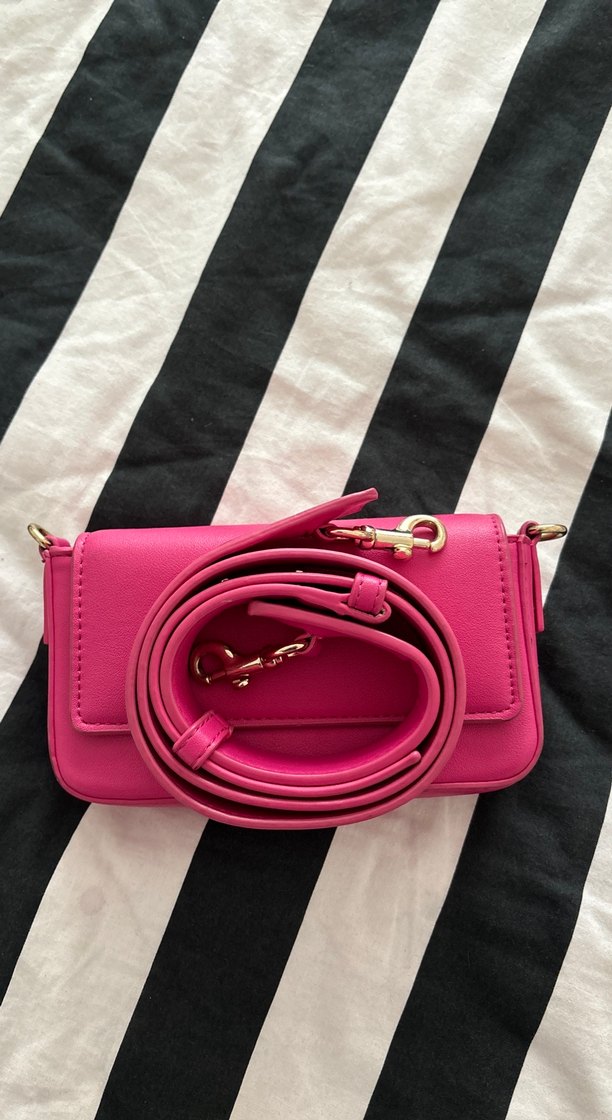 Pembe Deri Kadın Omuz Çantası - Görsel 3