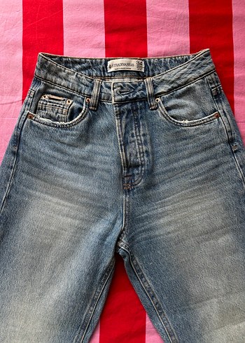 Düğmeli yüksek bel jean - Görsel 4