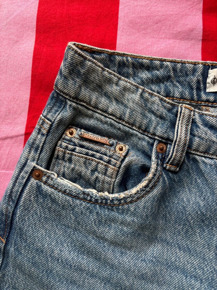 Düğmeli yüksek bel jean - Görsel 5