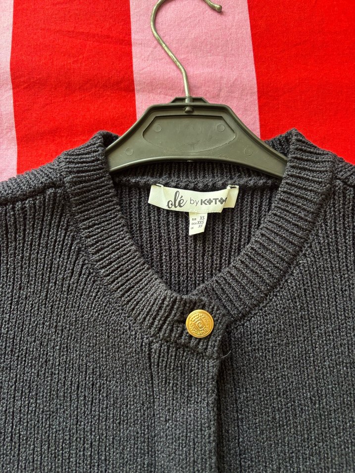 Düğmeli Lacivert Triko Kadın Yelek - Görsel 4