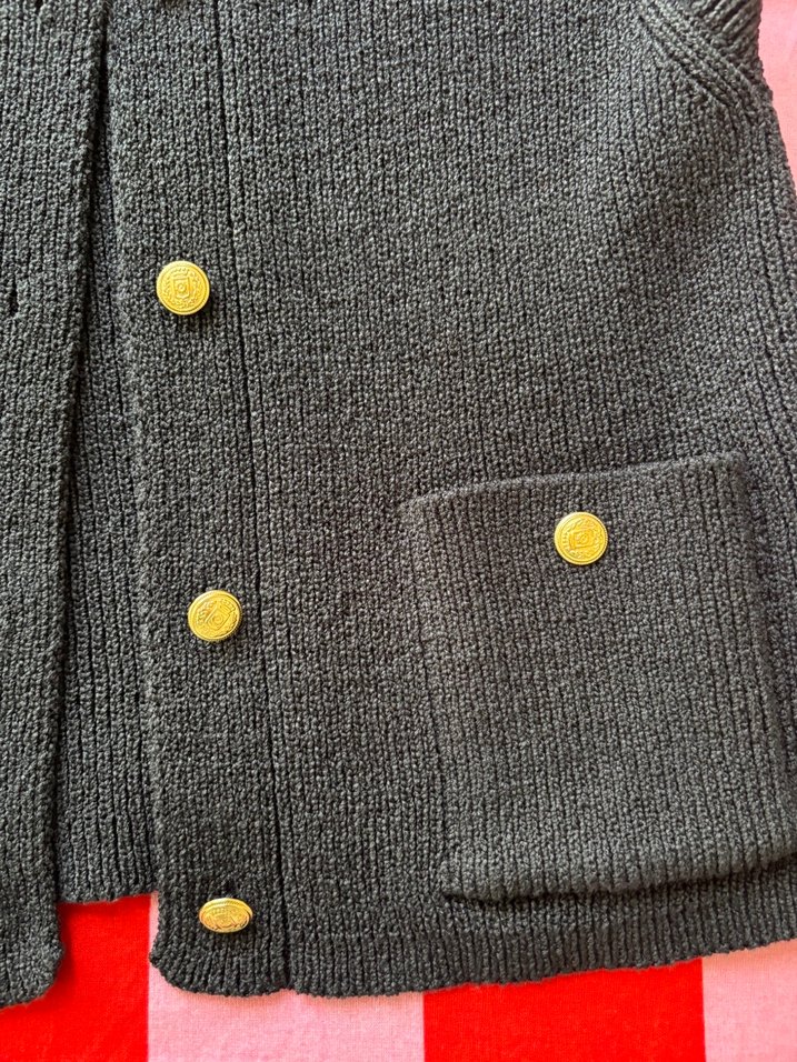 Düğmeli Lacivert Triko Kadın Yelek - Görsel 3