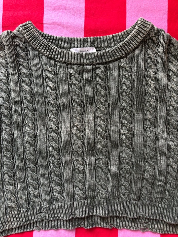 Haki Örgü Kadın Triko Kazak - Görsel 4