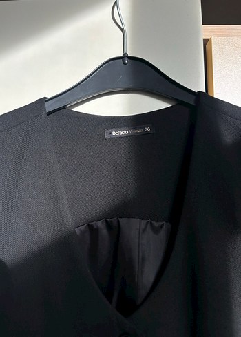 Düğmeli Siyah Kadın Ofis Yeleği - Görsel 2