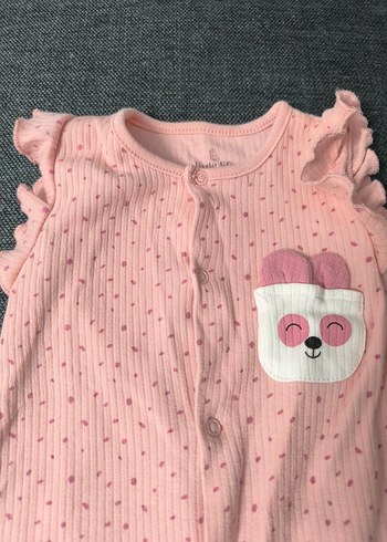 e bebek Pembe Örme Kız Bebek Tulum - Görsel 2