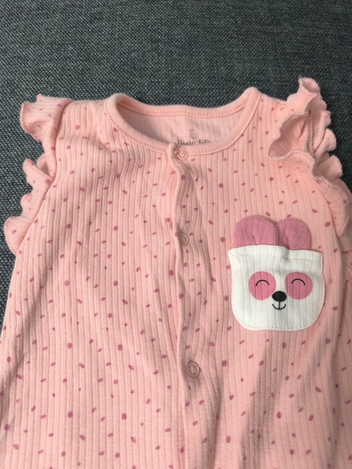 e bebek Pembe Örme Kız Bebek Tulum - Görsel 2