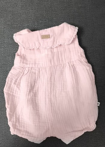 Düğmeli Pembe Bebek Kız Tulum - Görsel 2