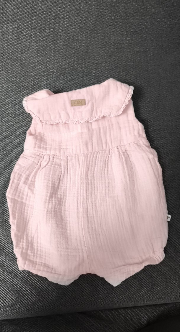 Düğmeli Pembe Bebek Kız Tulum - Görsel 2