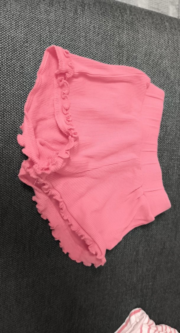 LCW baby Pembe Kız Bebek Fırfırlı Kısa Kollu Takım - Görsel 3