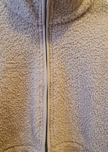 Bej Kadın Peluş Midi Ceket - Görsel 3