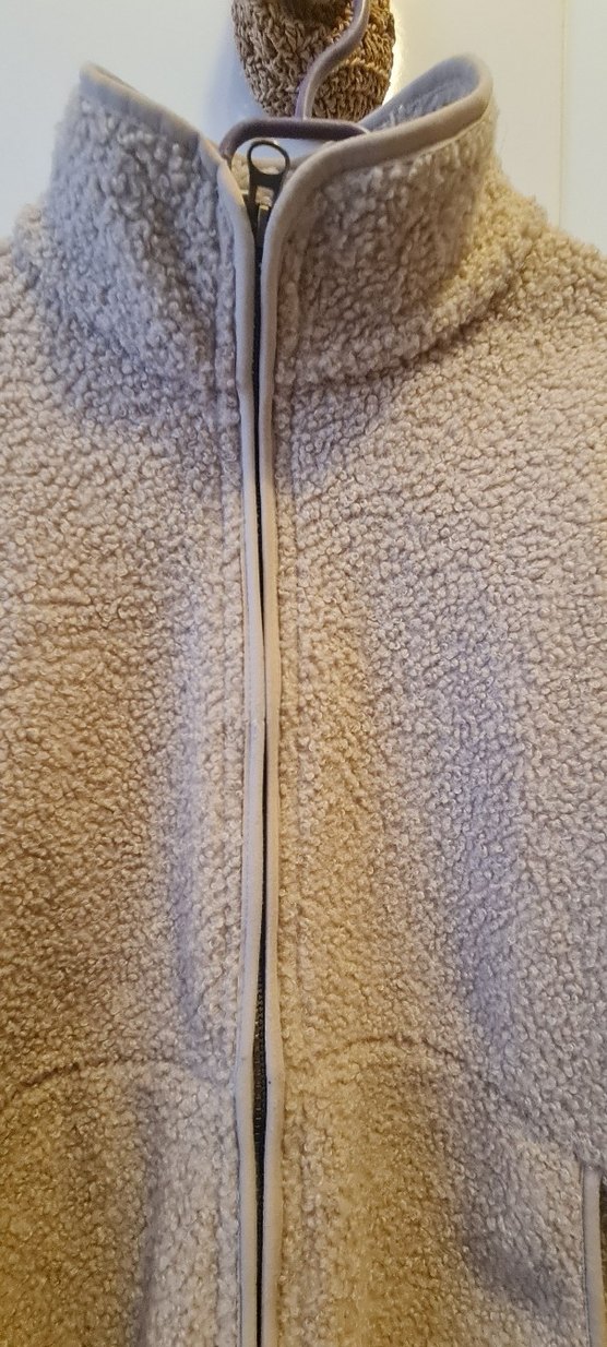 Bej Kadın Peluş Midi Ceket - Görsel 3