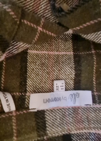 Düğmeli haki yesil Kadın Salaş Gömlek - Görsel 2