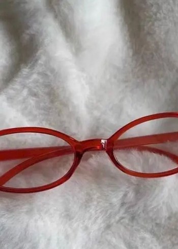 Şeffaf Kırmızı Retro Kadın Gözlüğü - Görsel 2