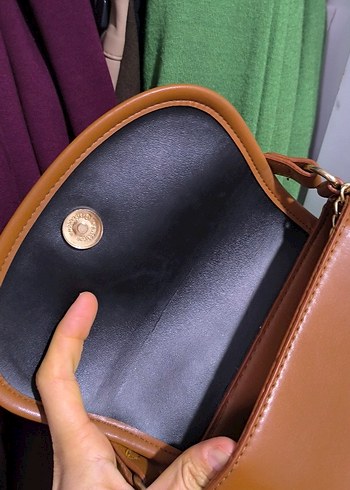 Zincir Detaylı Bej Deri Kadın Çanta - Görsel 4