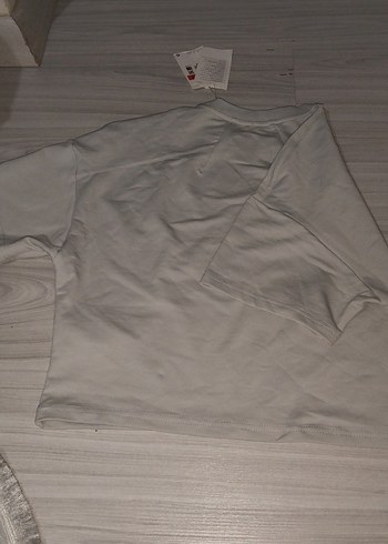 Gri Kısa Kollu Basic Kadın Tişört - Görsel 2