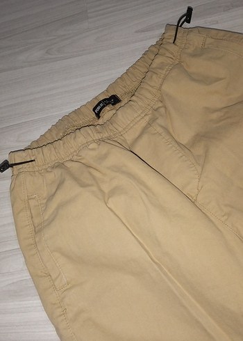 Bej Kadın Keten Rahat Kesim Kemerli Pantolon - Görsel 3