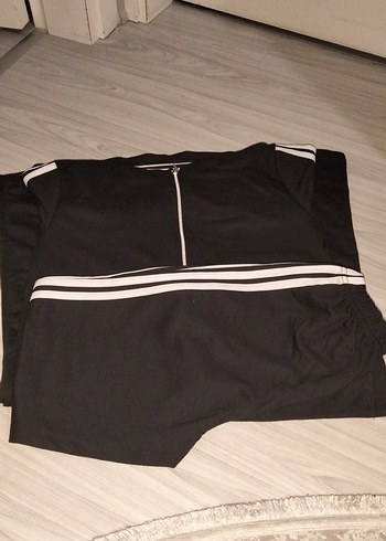 Siyah Kapüşonlu Uzun Kadın Spor Elbise - Görsel 3