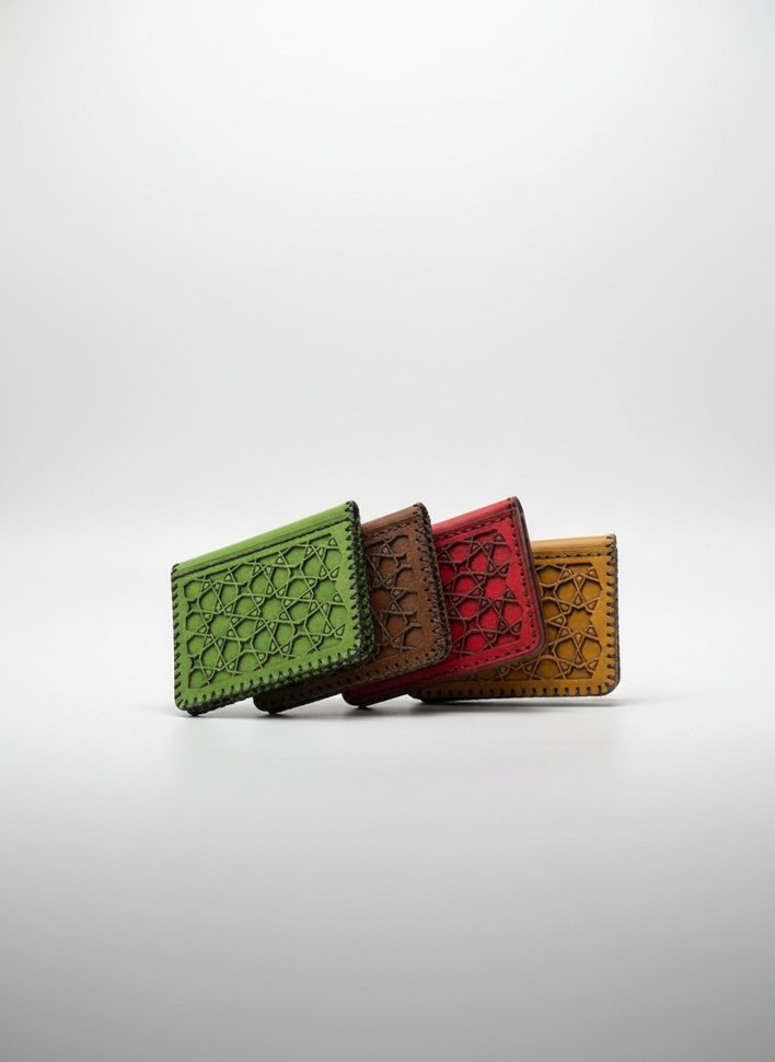 Gerçek deri el yapımı cüzdan yeşil - Görsel 2