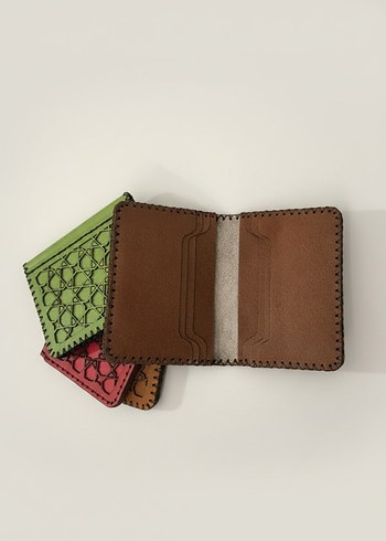 Gerçek deri el yapımı cüzdan kahverengi - Görsel 3