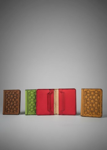 Gerçek deri el yapımı cüzdan kırmızı - Görsel 3