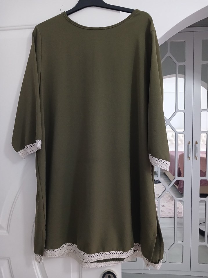 Drapeli Kadın Haki Tunik - Görsel 2