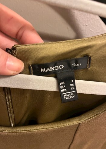 mango Kahverengi Koyu Yeşil Midi Kadın Elbise Kışlık - Görsel 4