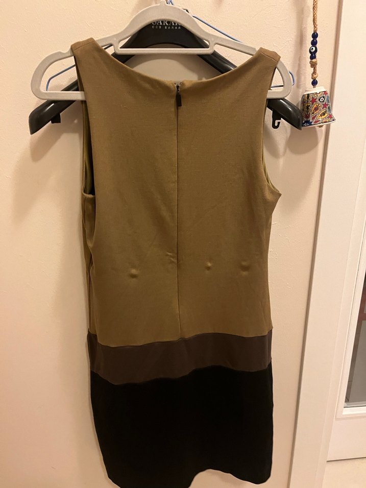 mango Kahverengi Koyu Yeşil Midi Kadın Elbise Kışlık - Görsel 5