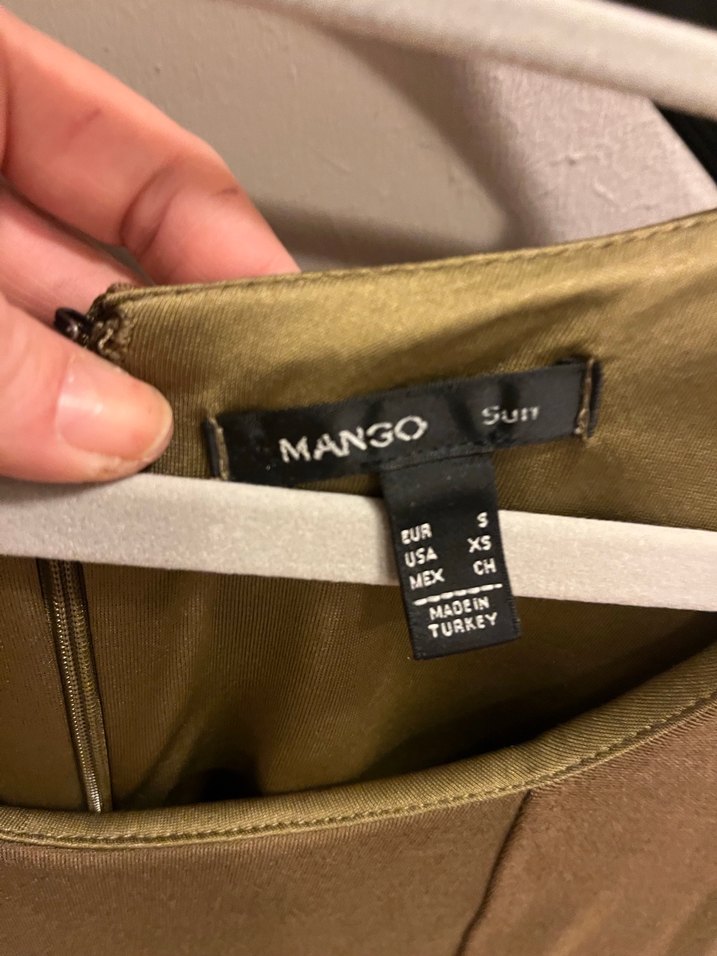 mango Kahverengi Koyu Yeşil Midi Kadın Elbise Kışlık - Görsel 4