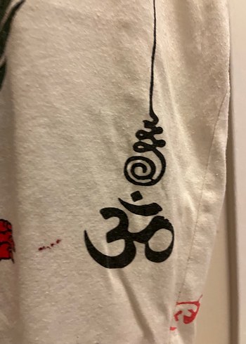 Baskılı, Askısız Bol Tişört Yoga Aum Garuda Baskılı - Görsel 4