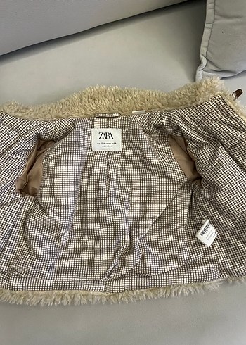 Kürklü Bej kız Çocuk Kaban - Görsel 5