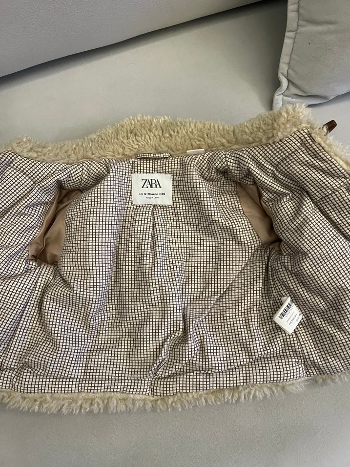 Kürklü Bej kız Çocuk Kaban - Görsel 5