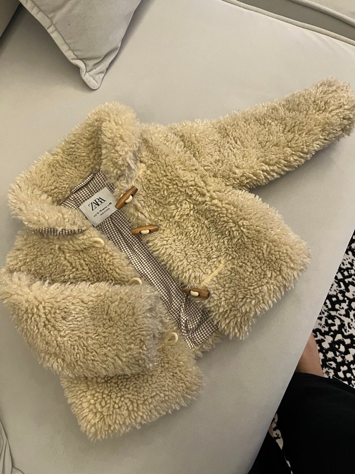 Kürklü Bej kız Çocuk Kaban - Görsel 2