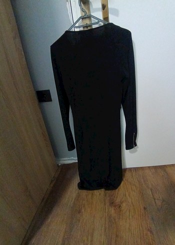 Siyah Uzun Kollu Gotik Kadın Elbise - Görsel 4