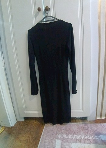 Siyah Uzun Kollu Gotik Kadın Elbise - Görsel 7