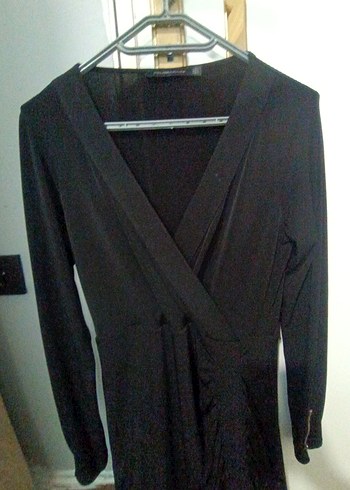 Siyah Uzun Kollu Gotik Kadın Elbise - Görsel 2