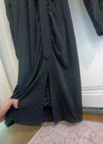 Siyah Uzun Kollu Gotik Kadın Elbise - Görsel 5