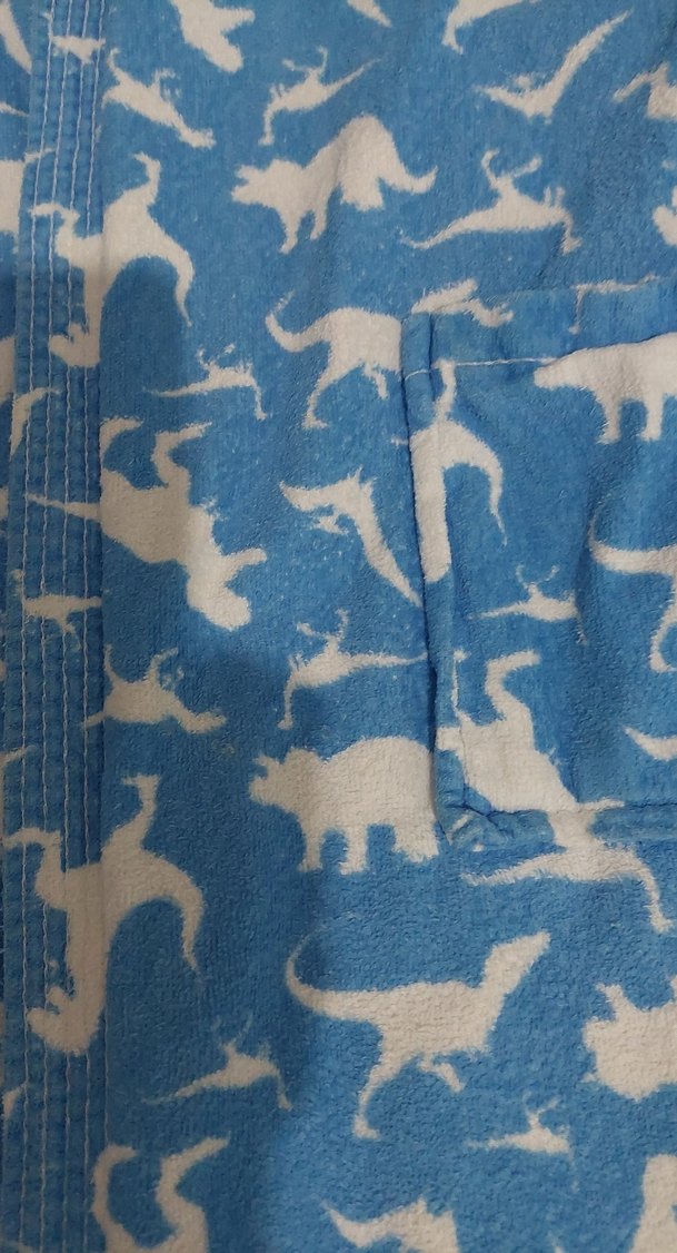 Erkek Çocuk Mavi Desenli Bornoz - Görsel 3