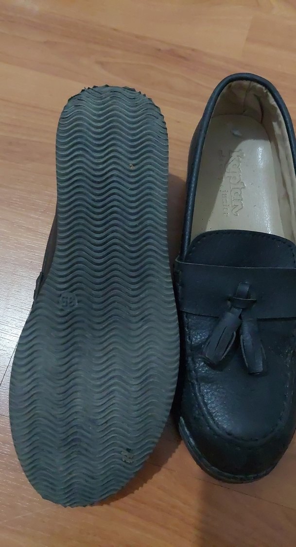 Klasik Siyah Deri Erkek Çocuk Loafer - Görsel 3