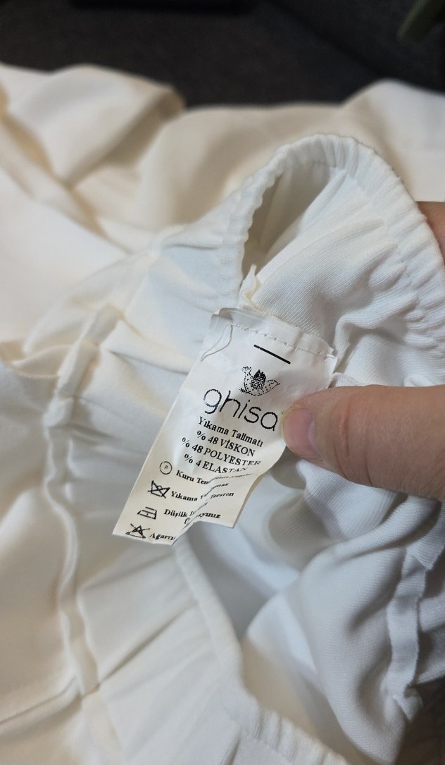 Mini Beyaz Kadın Saten Pantolon - Görsel 4