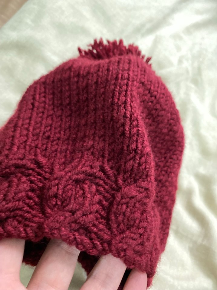 Bordo El Örgüsü Kadın Bere - Görsel 2